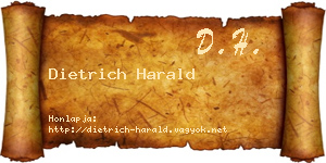 Dietrich Harald névjegykártya